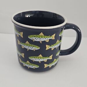 NWT Fish Patterned Blue Mug